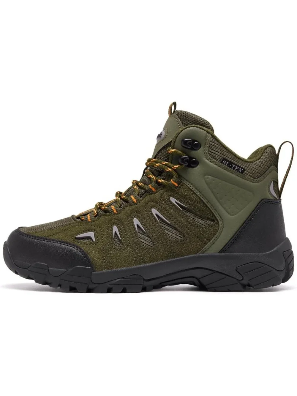 Men's Green Waterproof Shoes Casual Mid Top Round Toe Non Slip Hiking Boots